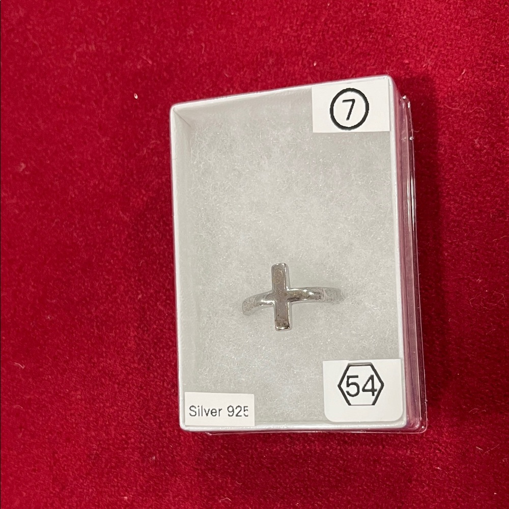 925 Silver Cross Ring thick band